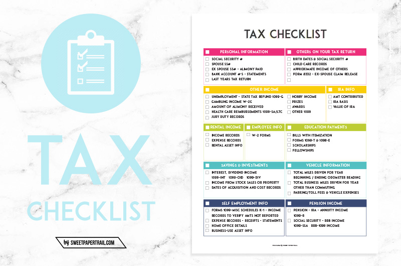 tax checklist - what do I need to do my taxes?