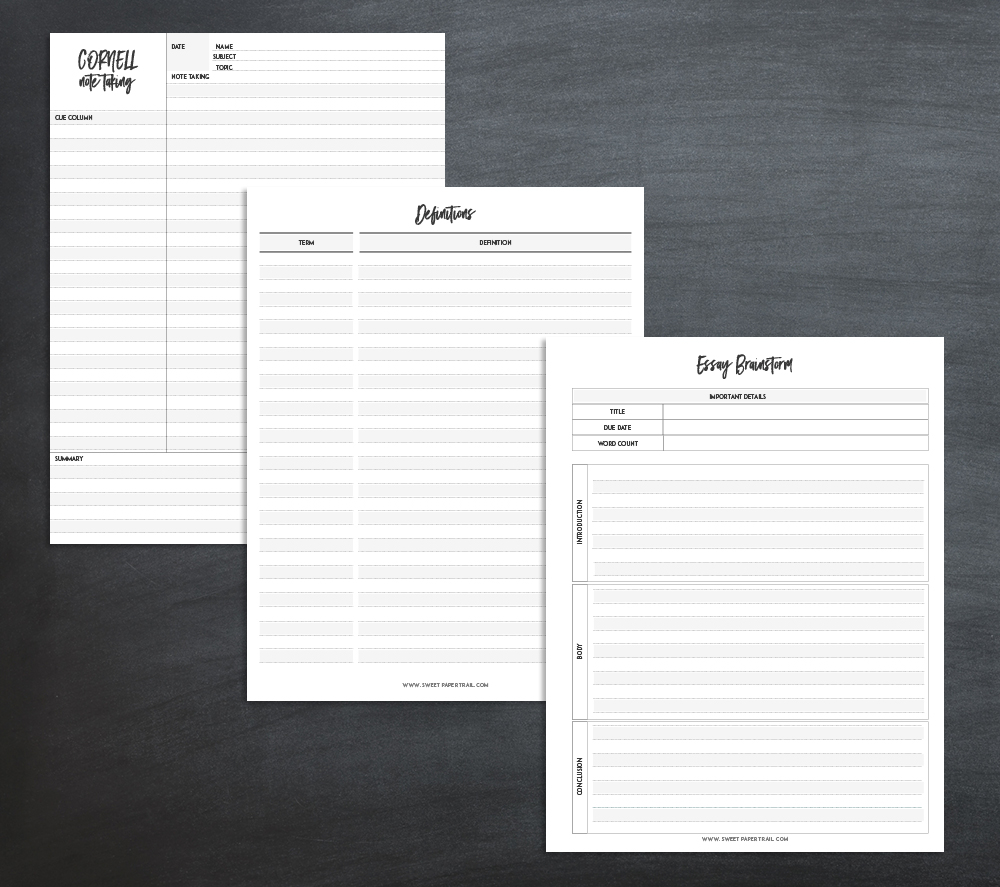 minimalist student planner