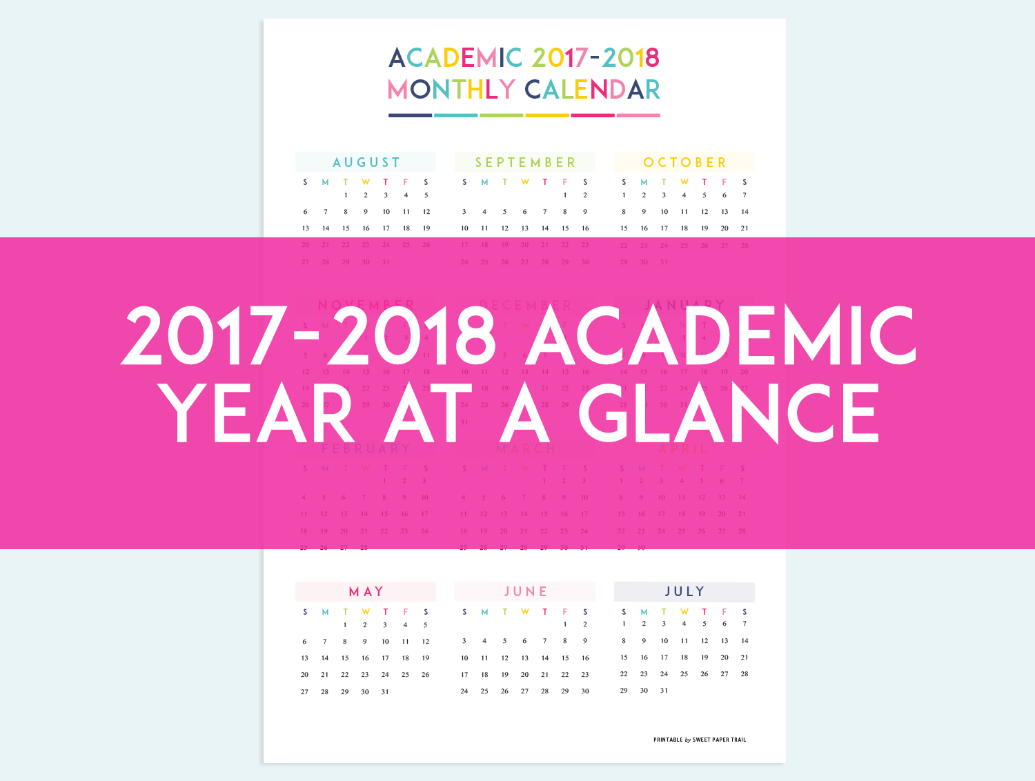 academic year at a glance 2017 2018