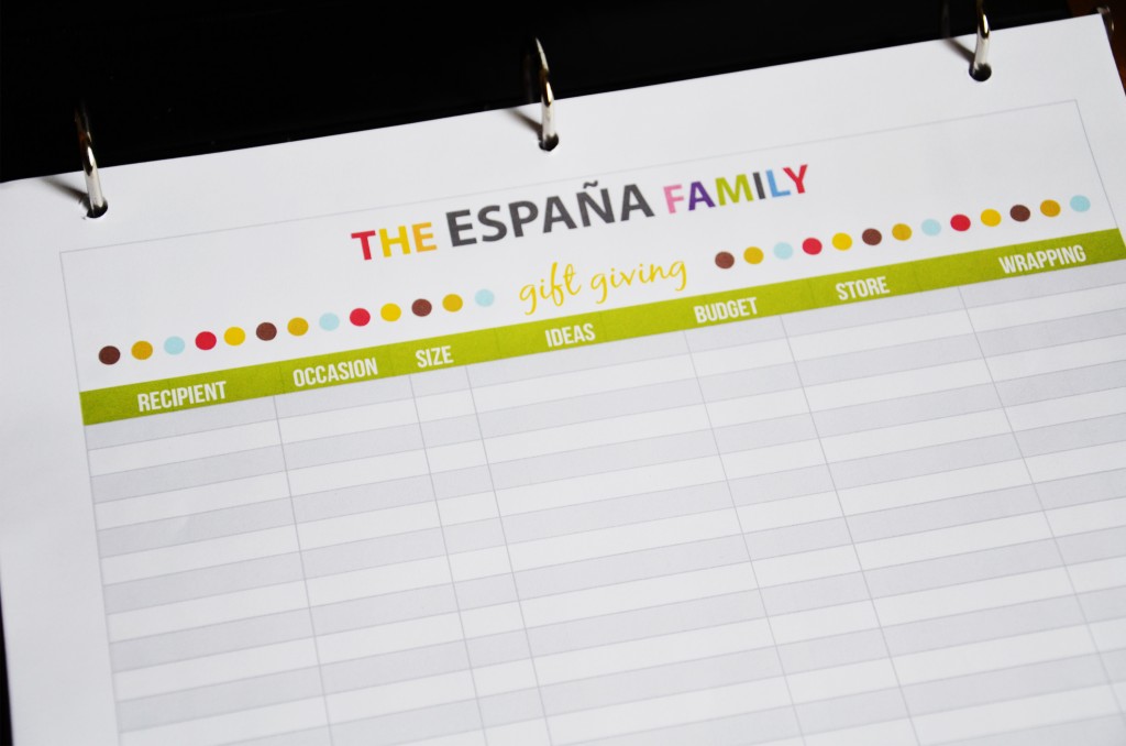 gift giving printable