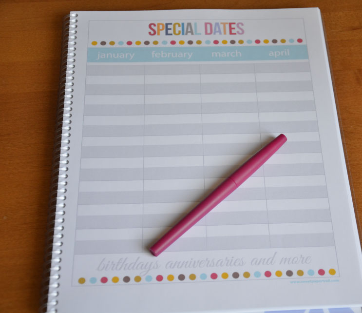 special-dates-printable