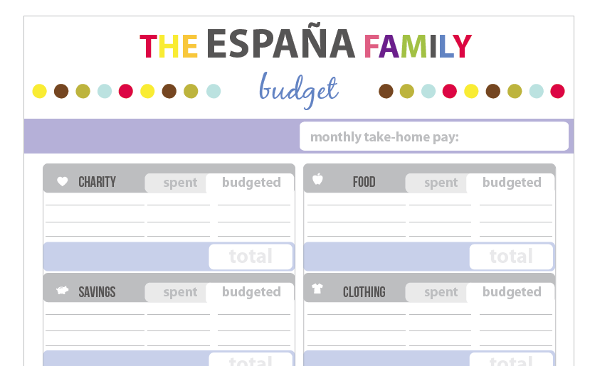 Budget printable