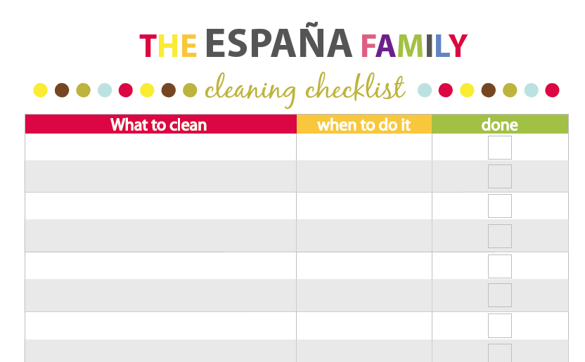 Cleaning Checklist