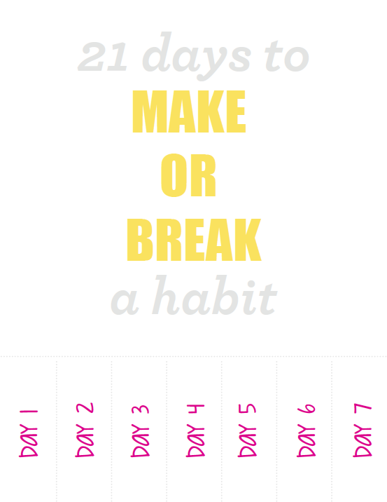 21 days to make or break a habit