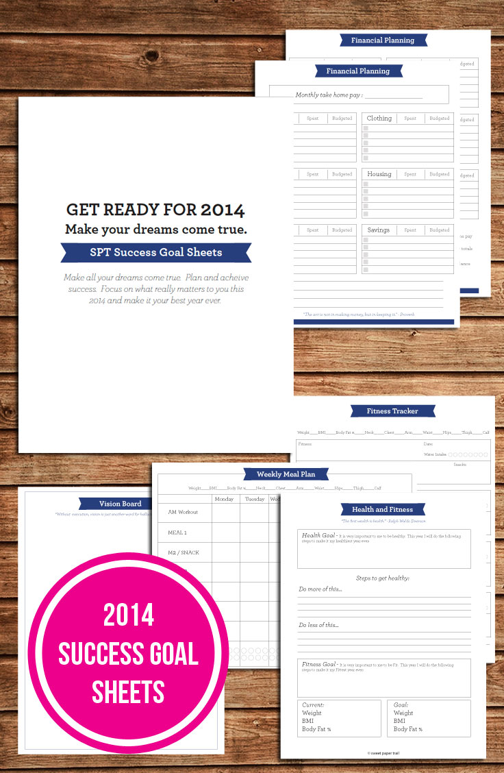 SPT Success Goal Sheets 2014