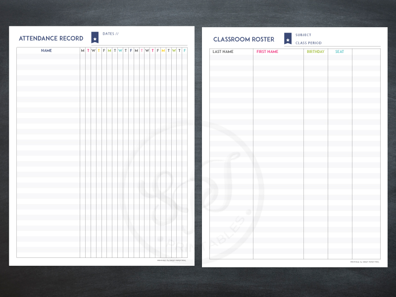 attendance checklist printable