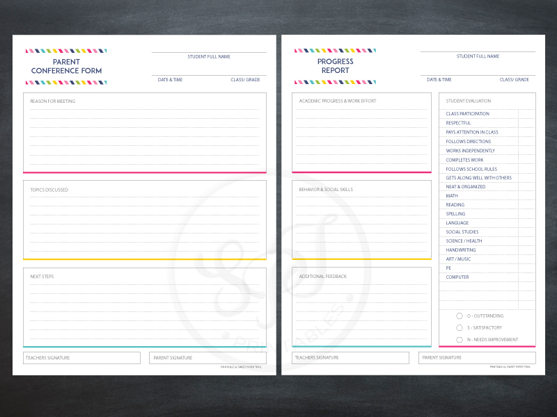 progress report teacher printable