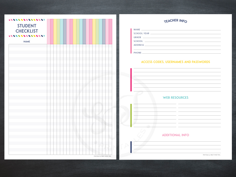 student checklist printable student checklist printable
