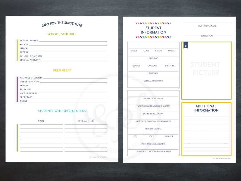 Substitute printable Substitute printable