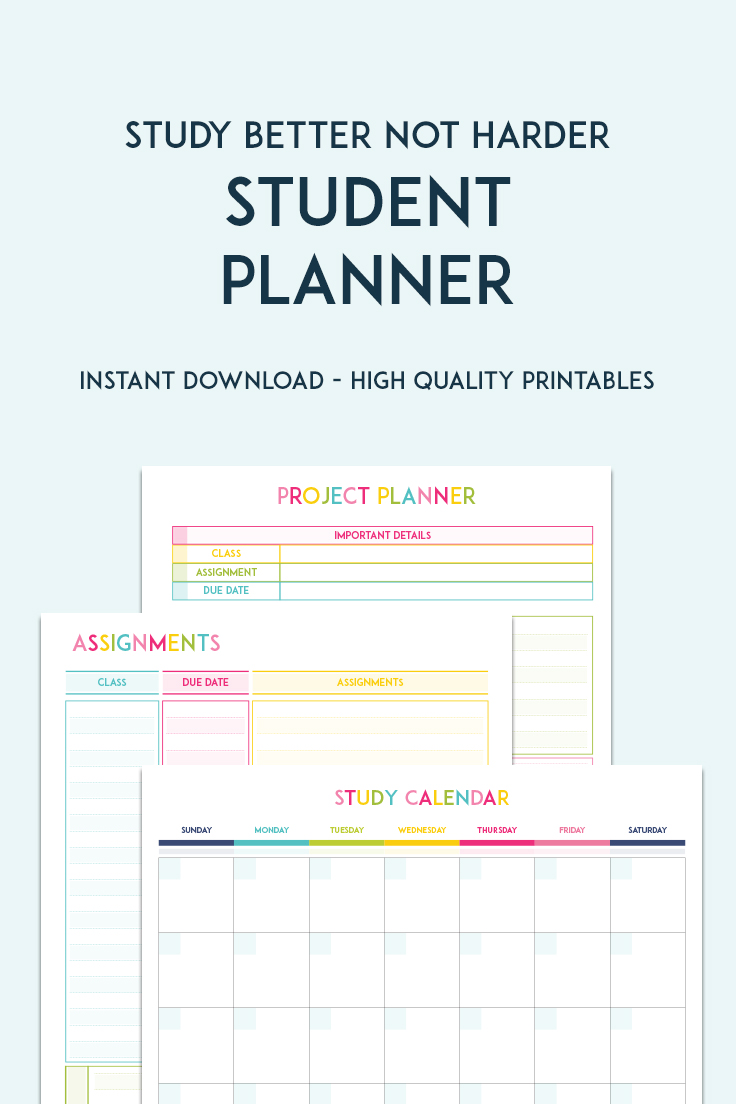 Printable Student Planner - Keeping your grades up has never been