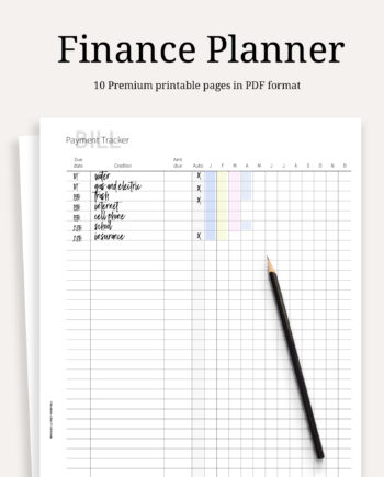 Finance binder printables