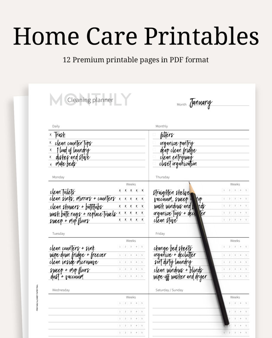 Home care printables