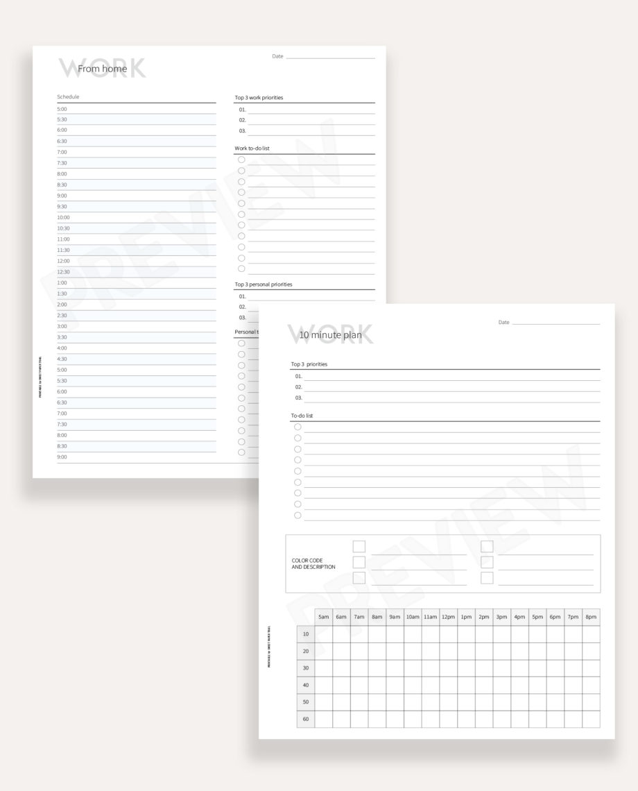 work from home printables